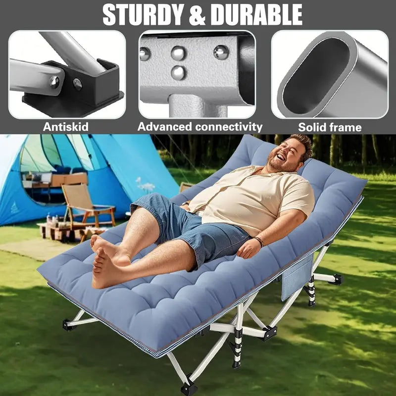 2-Person Folding Camping Cot Set ¡ª Durable Twin Cots with Mattresses & Portable Storage Bags
