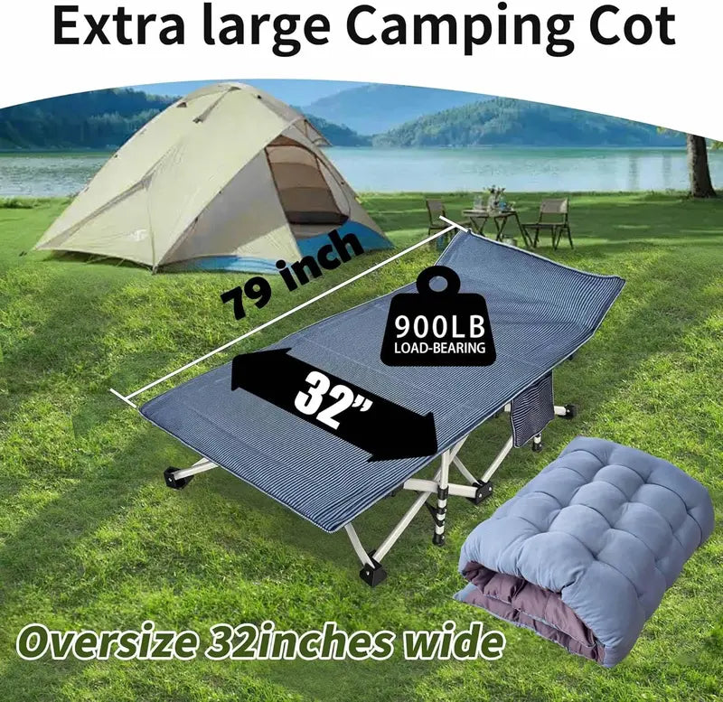 2-Person Folding Camping Cot Set ¡ª Durable Twin Cots with Mattresses & Portable Storage Bags