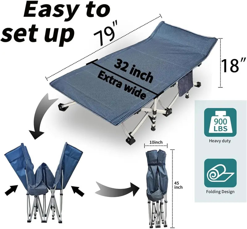 2-Person Folding Camping Cot Set ¡ª Durable Twin Cots with Mattresses & Portable Storage Bags