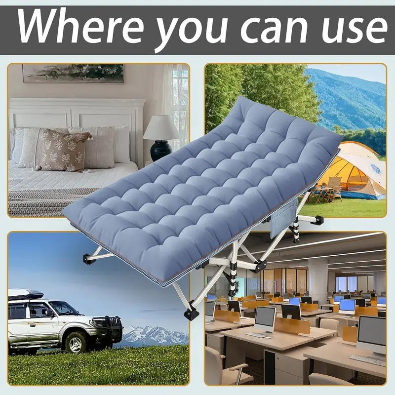 2-Person Folding Camping Cot Set ¡ª Durable Twin Cots with Mattresses & Portable Storage Bags