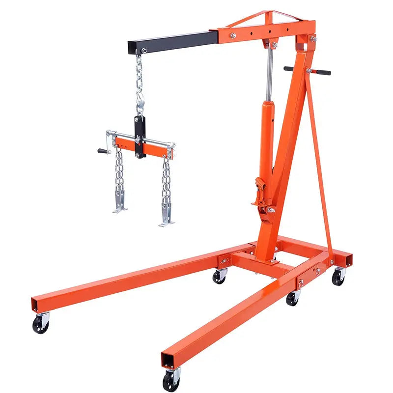 2-Ton Folding Hydraulic Engine Hoist ¨C 4400 LB Capacity. Cherry Picker Crane with Leveling Feature