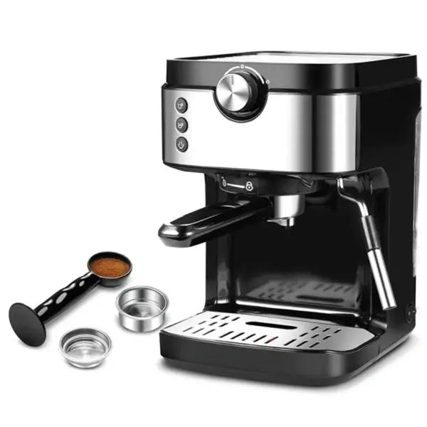 20-Bar Espresso Machine with Milk Frother ¨C Automatic Volume Control. 900ml Tank. 1700W Italian Pump. Black Stainless Finish