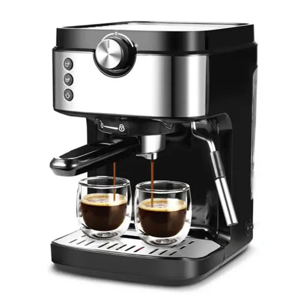 20-Bar Espresso Machine with Milk Frother ¨C Automatic Volume Control. 900ml Tank. 1700W Italian Pump. Black Stainless Finish