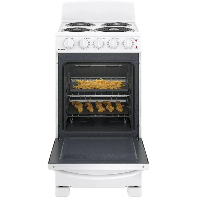 20-Inch 4-Burner Free-Standing Electric Range ¨C White Finish Cooktop and Oven Combo for Compact Kitchens