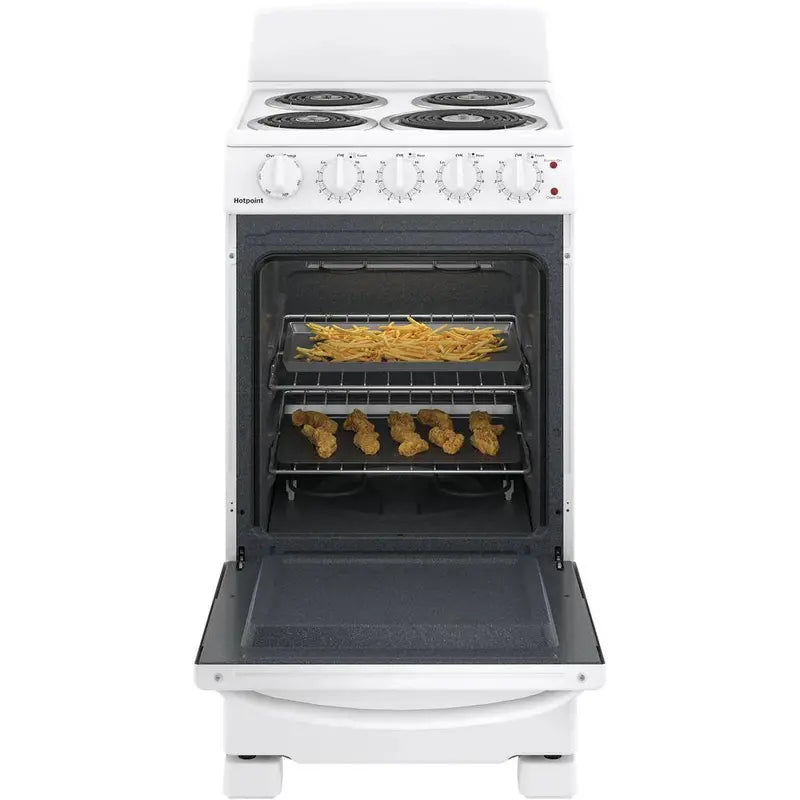 20-Inch 4-Burner Freestanding Electric Range ¨C White Countertop Oven &amp; Cooktop Combo