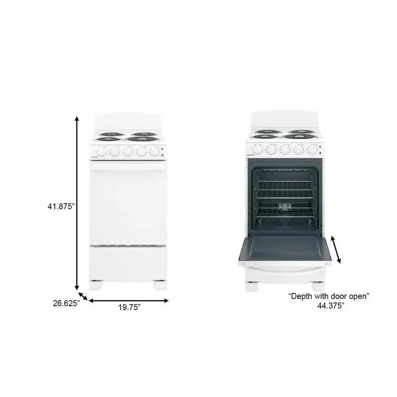 20-Inch 4-Burner Freestanding Electric Range ¨C White Countertop Oven &amp; Cooktop Combo