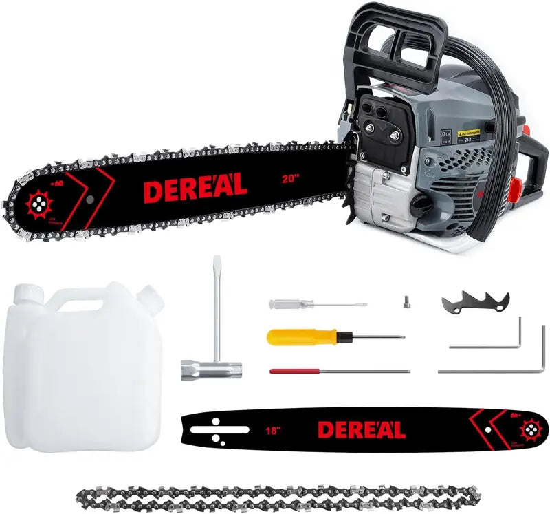 20-Inch 62cc 2-Stroke Gas Chainsaw ¨C 3.4HP Professional-Grade Wood-Cutting Tool for Farm. Garden & Home
