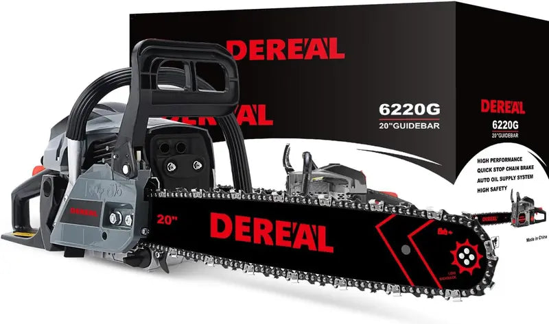 20-Inch 62cc 2-Stroke Gas Chainsaw ¨C 3.4HP Professional-Grade Wood-Cutting Tool for Farm. Garden & Home
