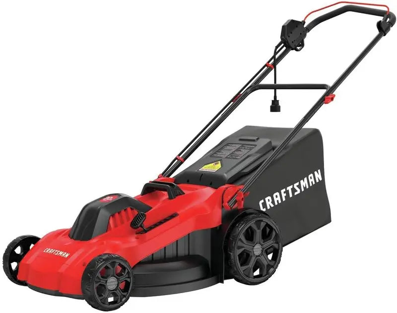 20-Inch Corded Electric Lawn Mower ¡ª 13-Ah Motor. Red Finish