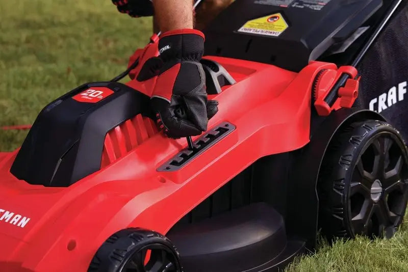 20-Inch Corded Electric Lawn Mower ¡ª 13-Ah Motor. Red Finish