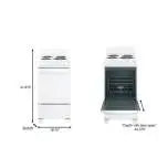 20-Inch Freestanding Electric Oven ¨C Four-Zone Cooktop. White Appliance. Compact Kitchen Range