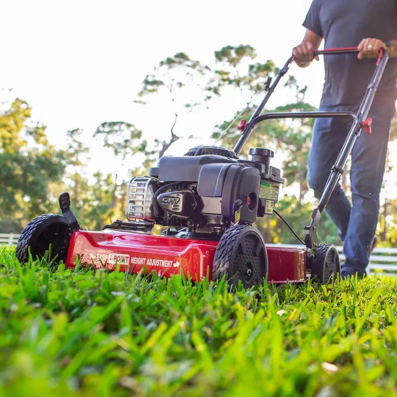 20-Inch Gas-Powered Push Mower ¨C 125cc Briggs &amp; Stratton Engine. Walk-Behind Design