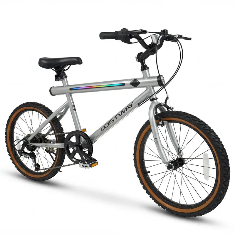 20-Inch Hybrid Exercise Bike with LED Display. Stereo Speakers. and Reinforced Carbon Steel Frame