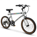 20-Inch Hybrid Exercise Bike with LED Display. Stereo Speakers. and Reinforced Carbon Steel Frame