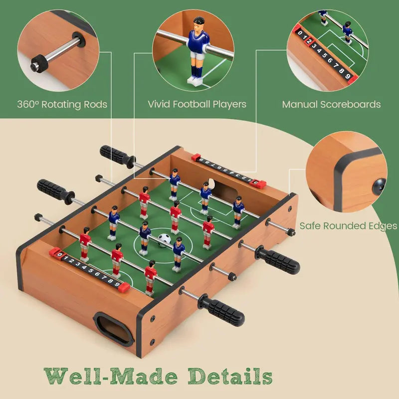 20-Inch Portable Foosball Table for Kids ¨C Mini Soccer Game with Score Trackers