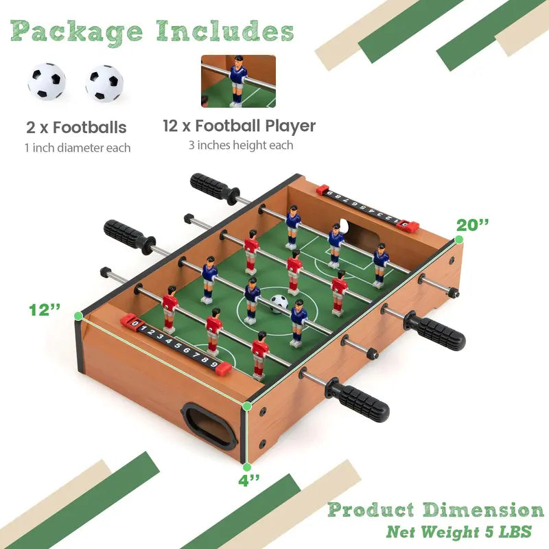 20-Inch Portable Foosball Table for Kids ¨C Mini Soccer Game with Score Trackers