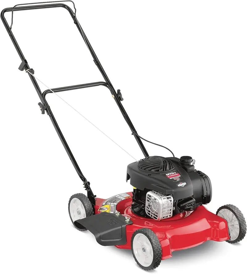 20-Inch Steel-Deck Gas Lawn Mower ¨C Side-Discharge Push Mower with Pre-Installed Oil. Red/Black Finish
