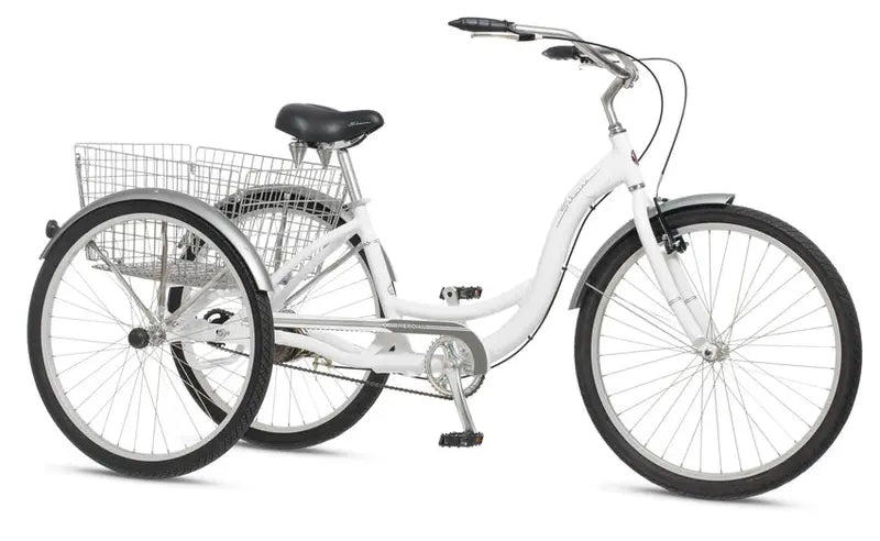 2025 Schwinn Meridian Adult Tricycle – Low-Step Beach Cruiser with 26″ Wheels. Rear Basket & Comfort Seat
