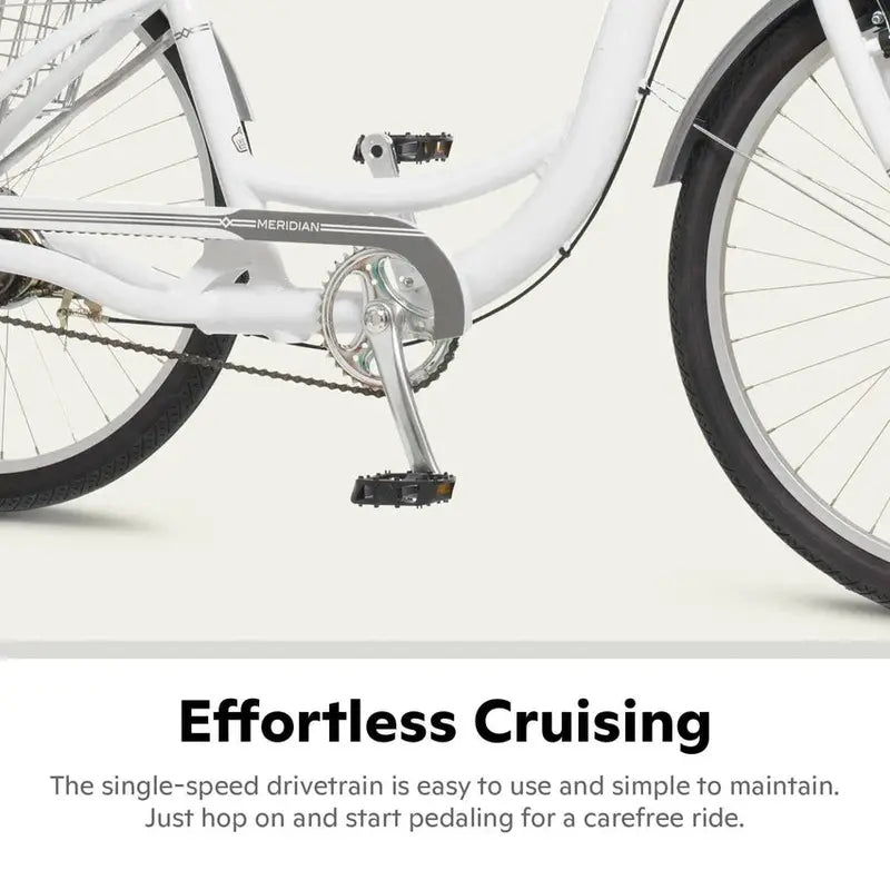 2025 Schwinn Meridian Adult Tricycle – Low-Step Beach Cruiser with 26″ Wheels. Rear Basket & Comfort Seat