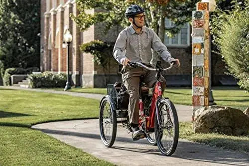 2025 Schwinn Meridian Adult Tricycle – Low-Step Beach Cruiser with 26″ Wheels. Rear Basket & Comfort Seat