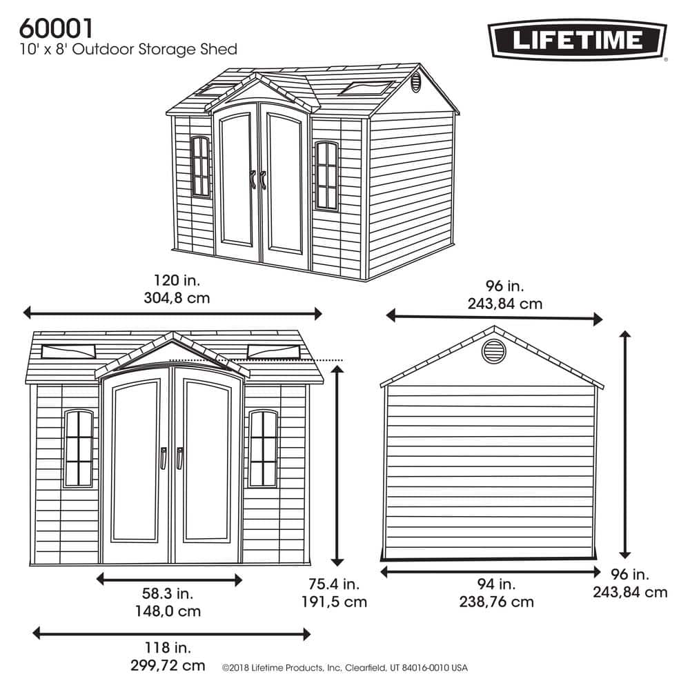 10 ft. x 8 ft. Resin Shed