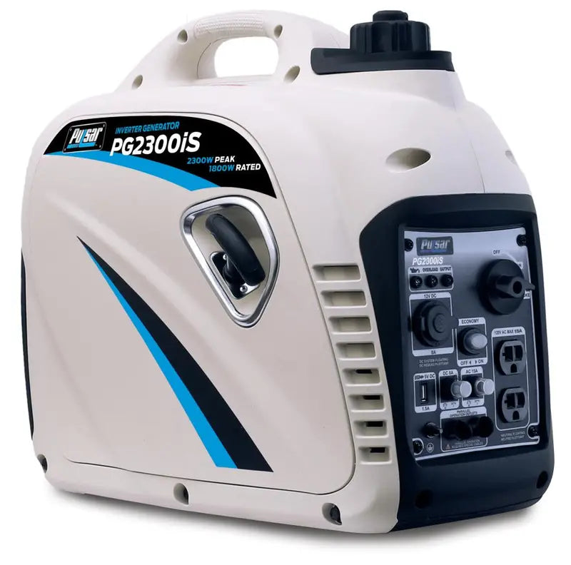 2.300-Watt/1.800-Watt Gasoline Powered Recoil Start Inverter Generator with CARB Compliant 80CC Ducar Engine