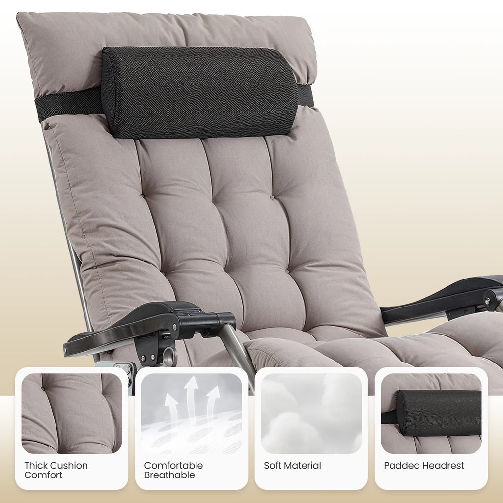 Naipo Zero Gravity Chair. Outdoor Foldable Padded Lounge Chair Recliner with Side Table. 353 lb Lounge Chair Sleep Relaxing. Winner