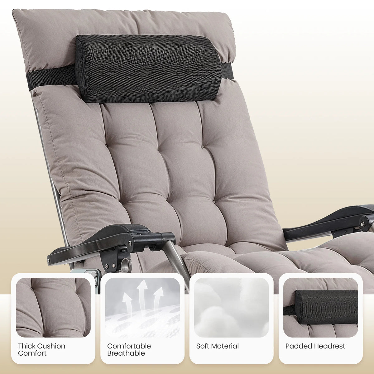 Naipo Zero Gravity Chair. Outdoor Foldable Padded Lounge Chair Recliner with Side Table. 353 lb Lounge Chair Sleep Relaxing. Winner