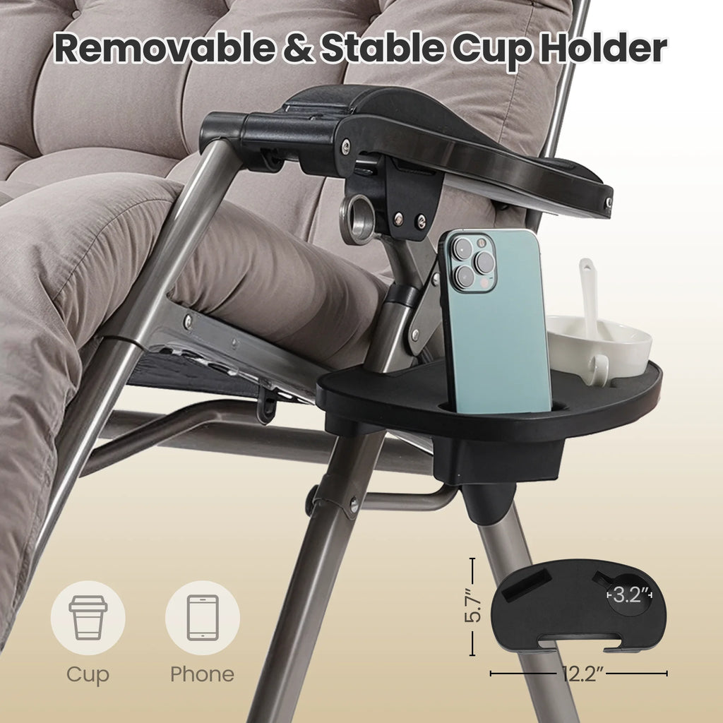Naipo Zero Gravity Chair. Outdoor Foldable Padded Lounge Chair Recliner with Side Table. 353 lb Lounge Chair Sleep Relaxing. Winner