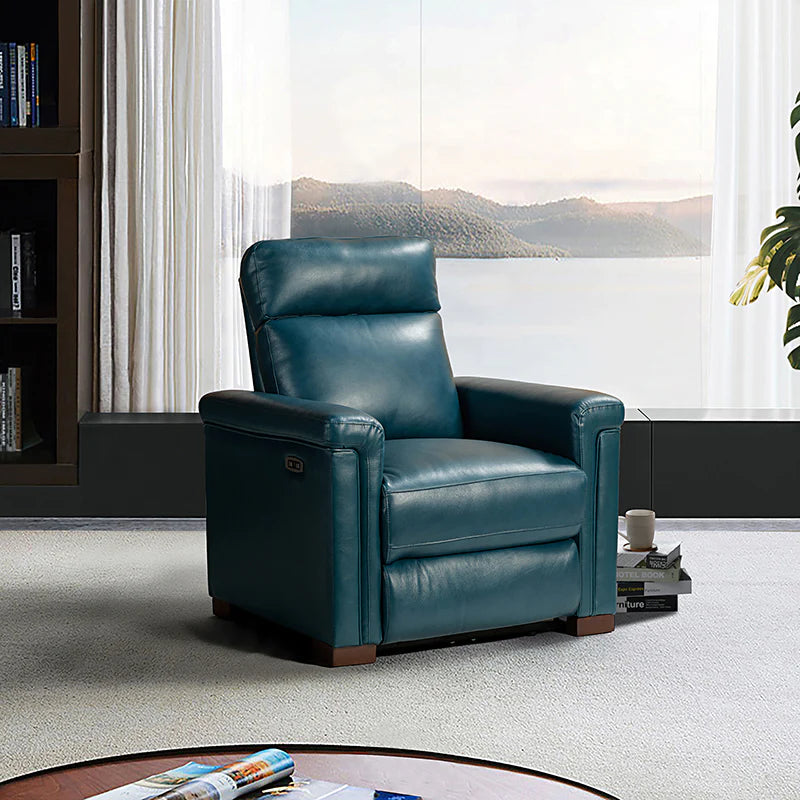 Lea 36.02 Wide Genuine Leather Power Recliner