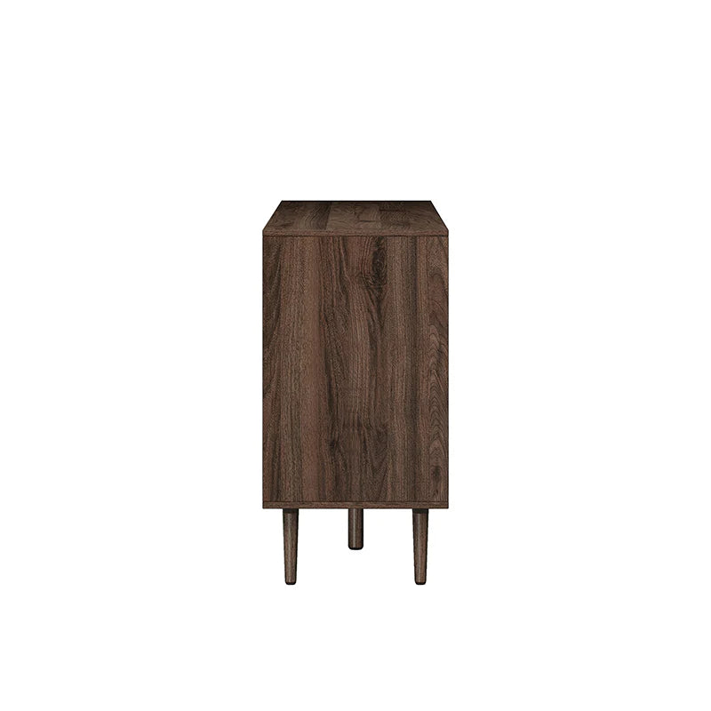 Posey 56 Wide Wood and Rattan Kacie Modern Sideboard