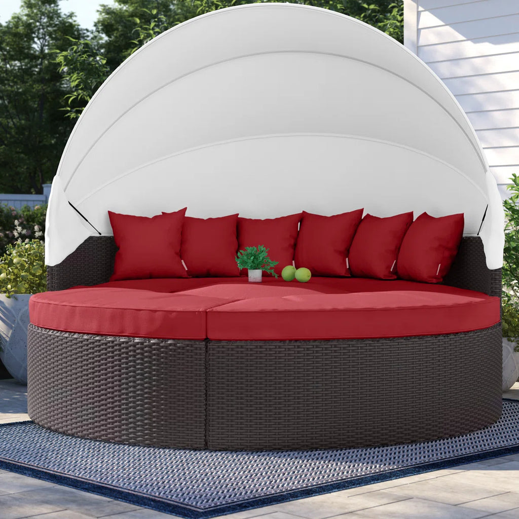 Quest Wicker Rattan Outdoor Patio Canopy Sectional Daybed