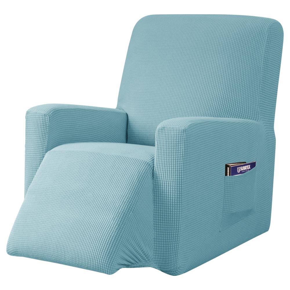 Subrtex Recliner Slipcover with Pockets Stretch Furniture Chair Cover. Light Blue (Back Width 24 inch-32 inch & Height 29 inch-36.5 inch)