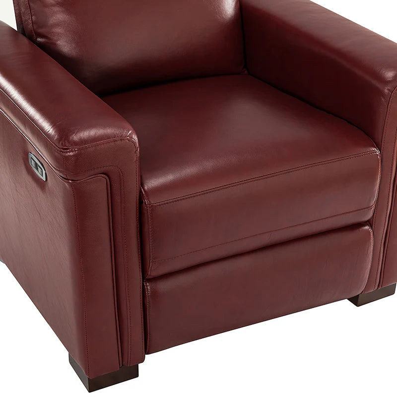 Lea 36.02 Wide Genuine Leather Power Recliner