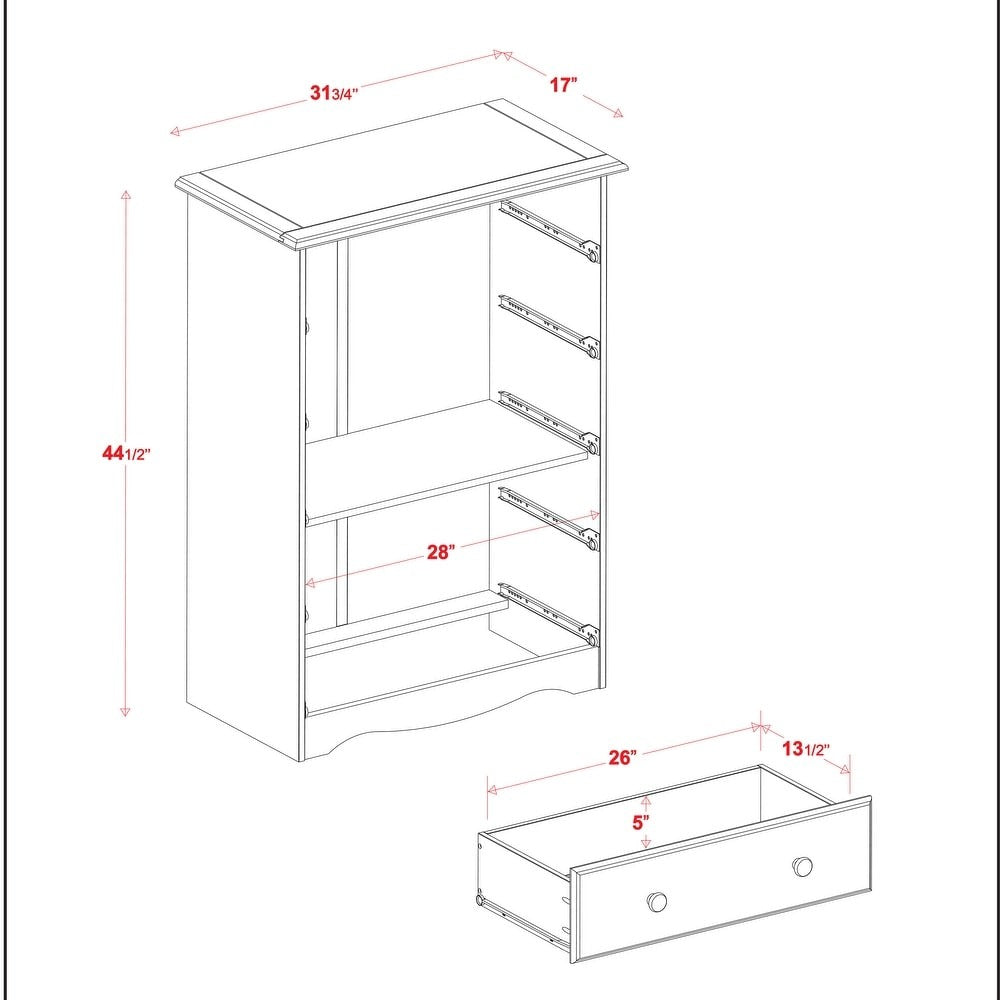 Palace Imports 100% Solid Wood 5-Drawer Chest with Metal or Wooden Knobs