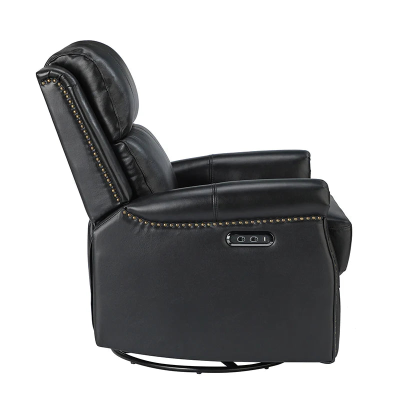 Kaietan Genuine Leather Power Rocking Recliner
