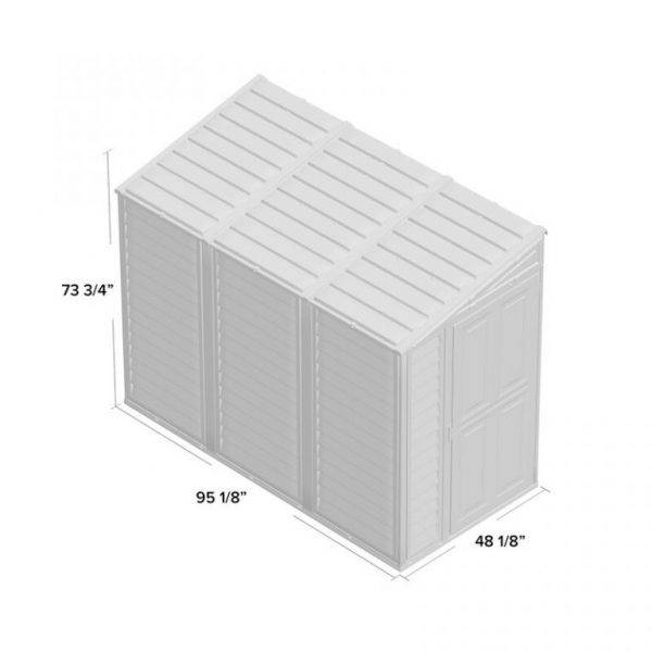 4 ft. W x 8 ft. D Plastic Lean-To Storage Shed