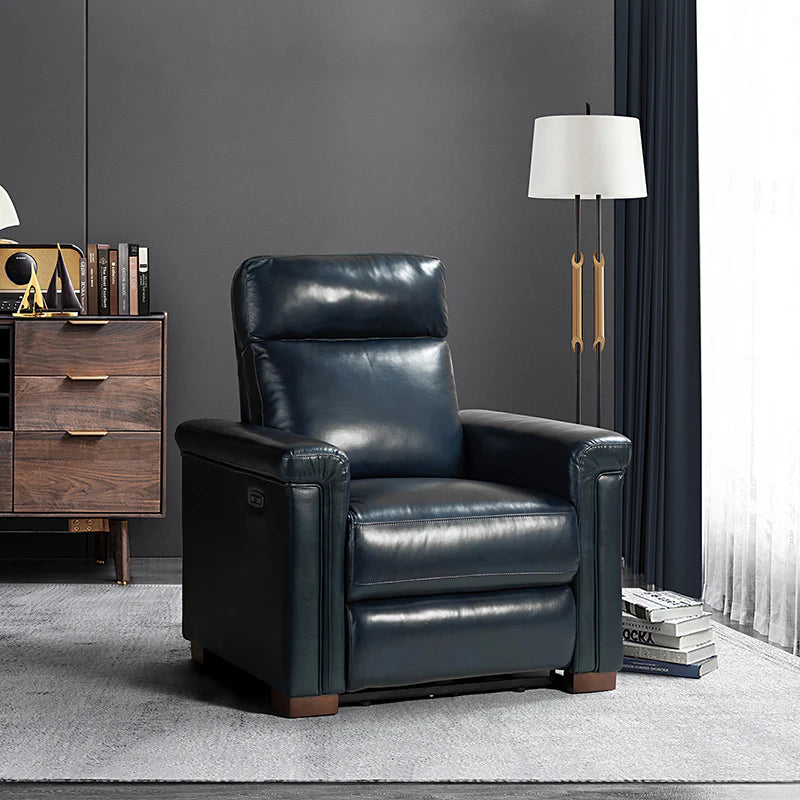 Lea 36.02 Wide Genuine Leather Power Recliner