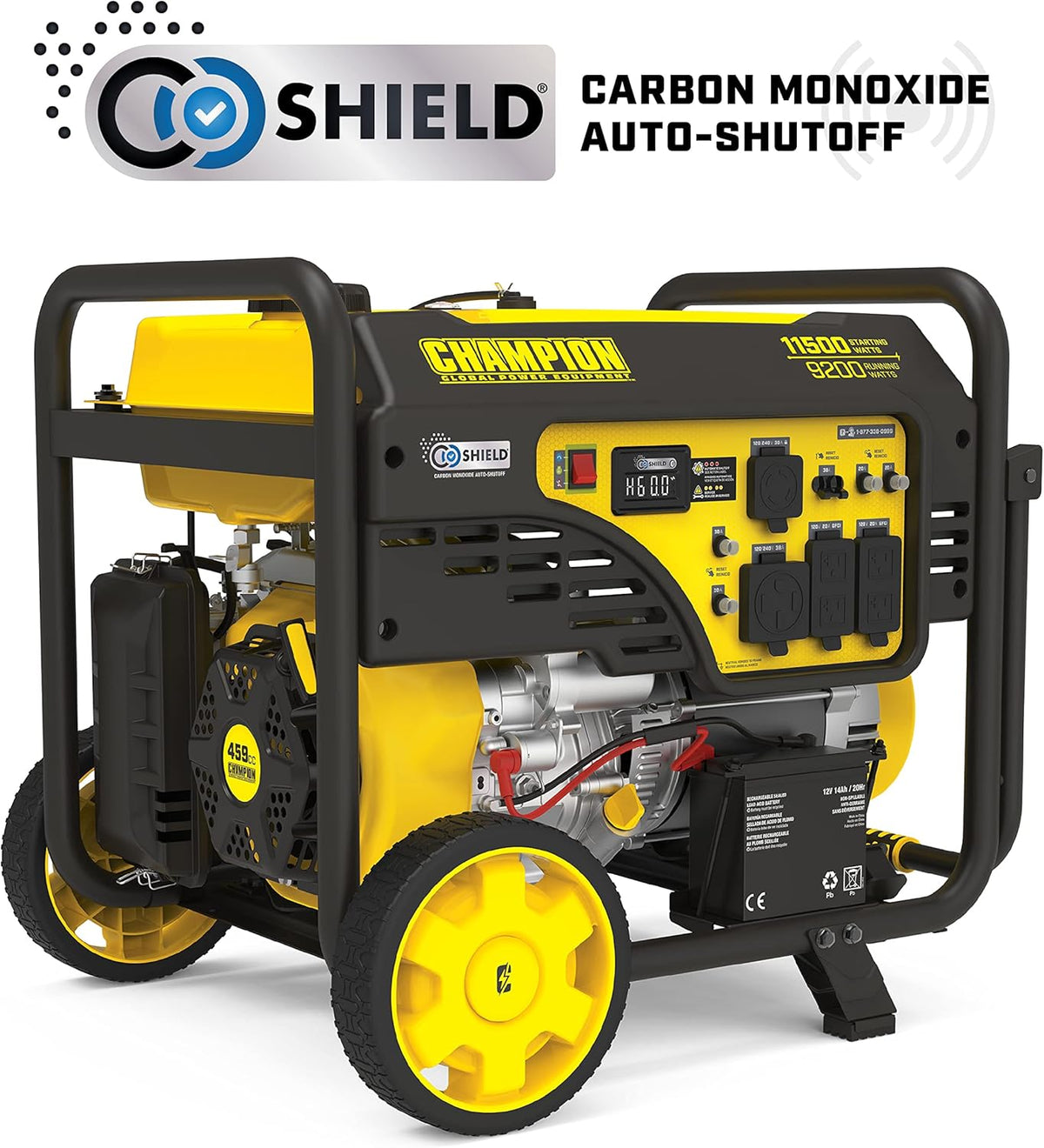 Champion Power Equipment 11.500/9.200-Watt Electric Start Portable Generator with CO Shield