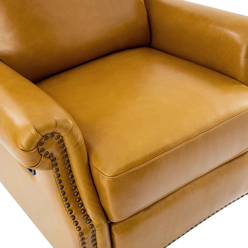 Martina Genuine Leather Manual Swivel Glider Recliner