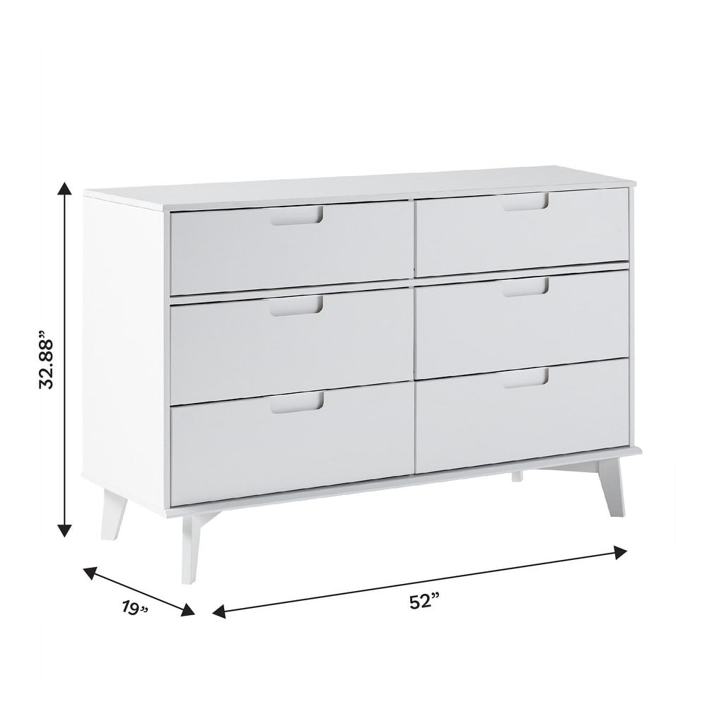 Middlebrook Gammelstaden Mid-Century Solid Wood 6-Drawer Dresser