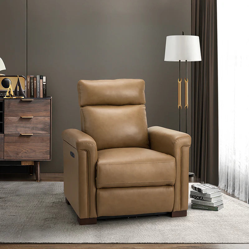 Lea 36.02 Wide Genuine Leather Power Recliner