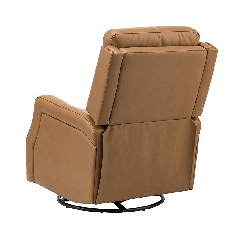 Benito 28.74 Wide Genuine Leather Swivel Rocker Recliner