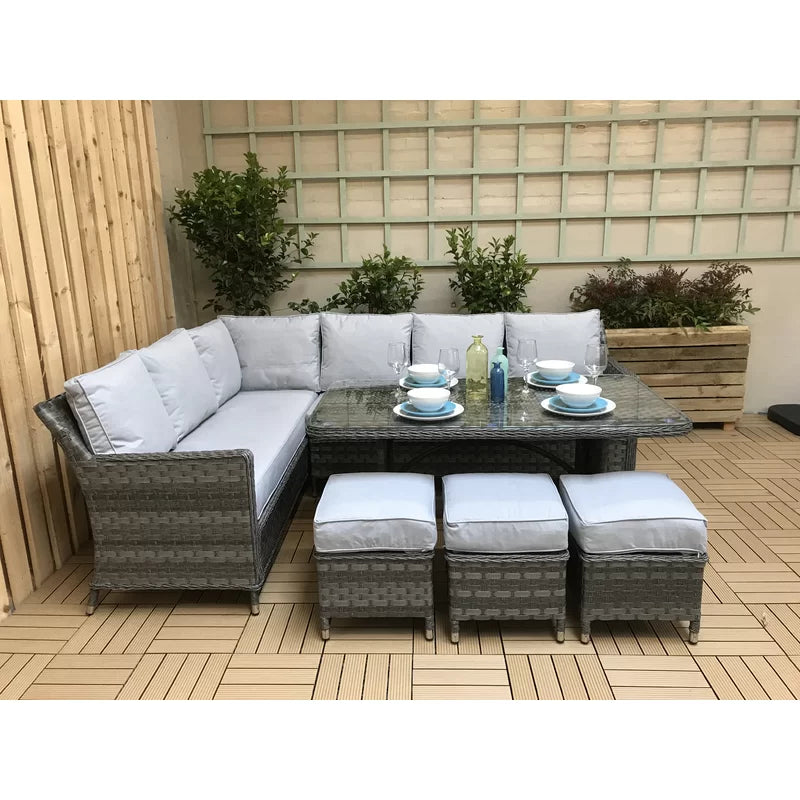 Auberta Wicker 9 - Person Garden Lounge Set
