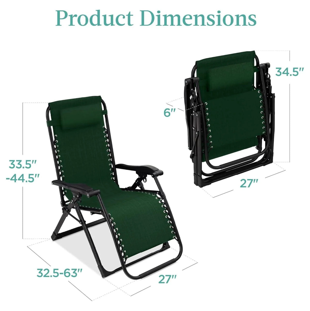 Oversized Chair. Folding Outdoor Patio Recliner. XL Anti Gravity Lounger W/Removable Cushion. Cup Holder. Side Tray. 350 lb Capacity - Taupe