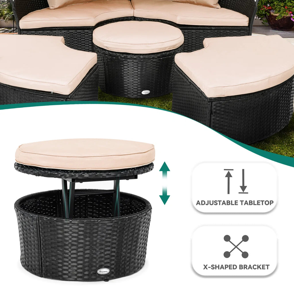 Antashia 70'' Wide Outdoor Patio Daybed with Cushions