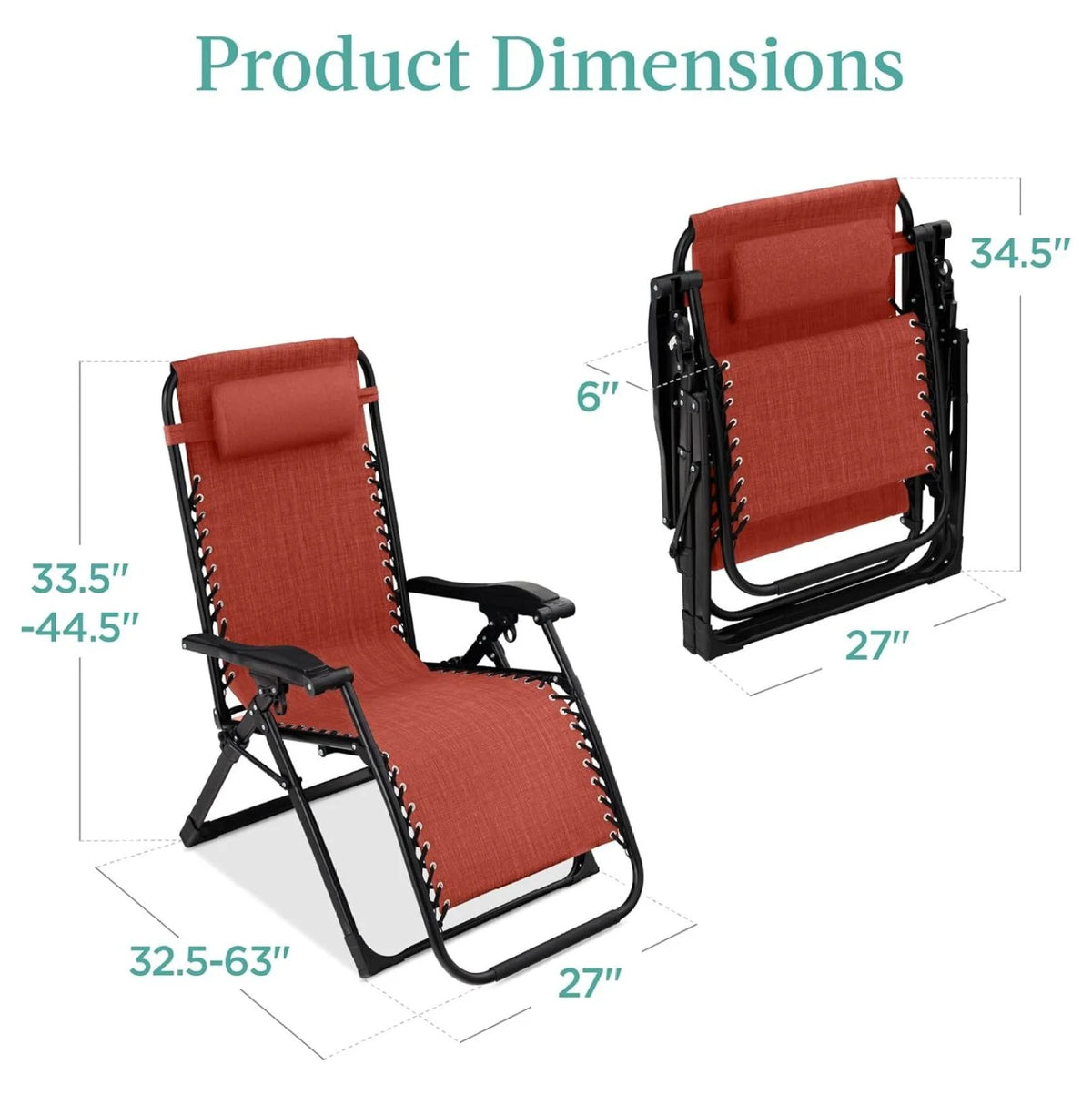 Oversized Chair. Folding Outdoor Patio Recliner. XL Anti Gravity Lounger W/Removable Cushion. Cup Holder. Side Tray. 350 lb Capacity - Taupe
