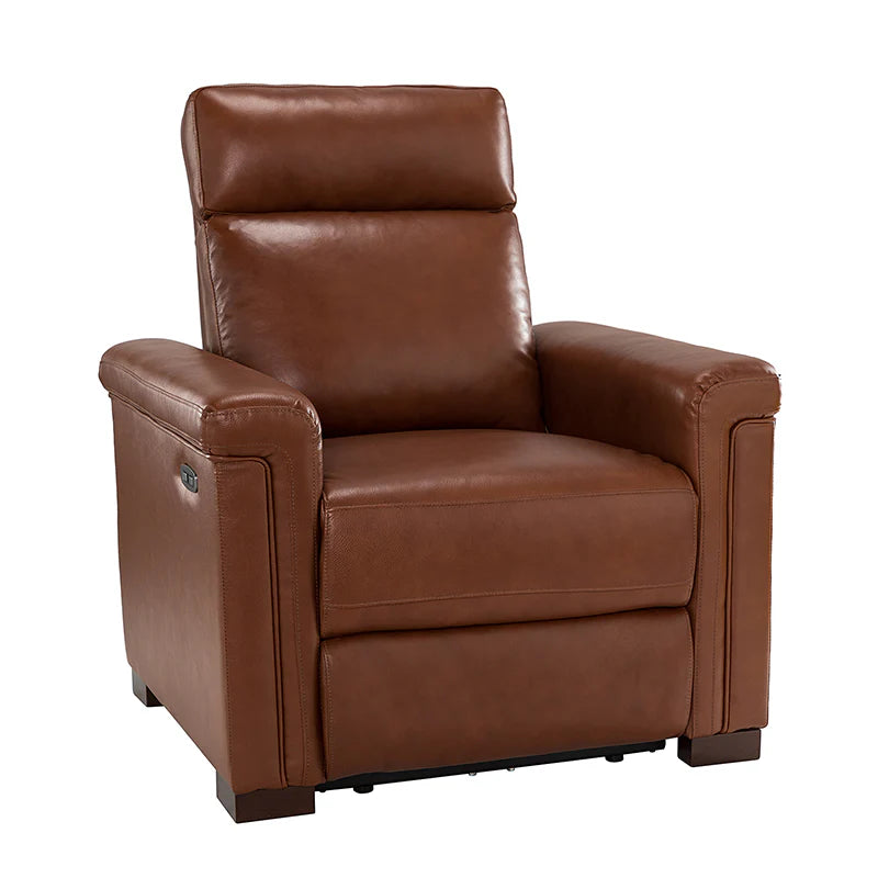 Lea 36.02 Wide Genuine Leather Power Recliner