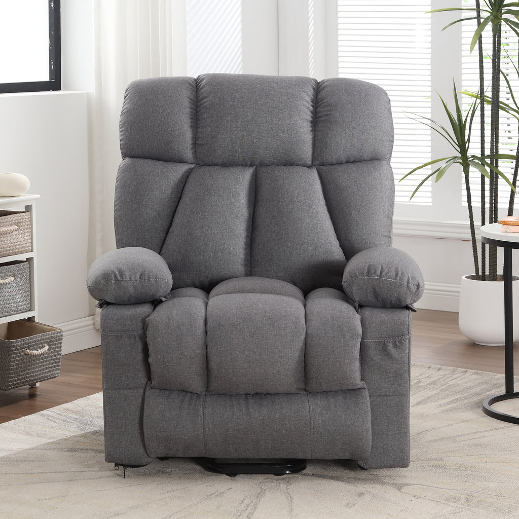 JONPONY Power Lift Recliner Chair Recliners for Elderly with Heat and Massage Recliner Chair for Living Room with Infinite Position and Side Pocket. USB Charge Port. Brown