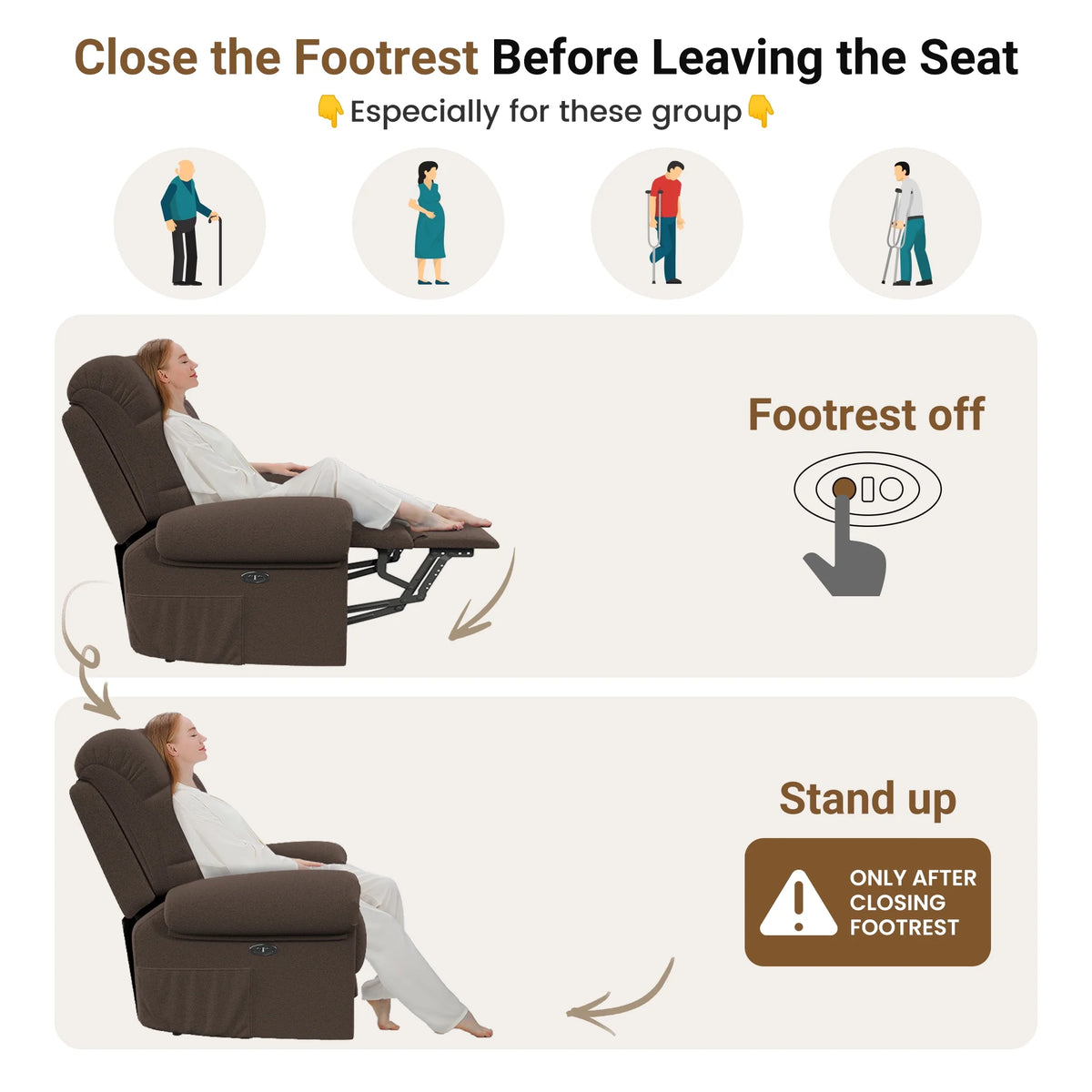 Power Recliner Chair. Electric Recline Sofa Chair for Adults with USB Port. Comfy Teddy Fleece Adjustable Cloud Sofa. Tool - Free Setup. Beige White